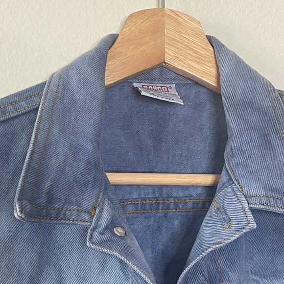 BONGO ‎ BY GENE MONTESANO WOMEN'S  CROP  DENIM VEST SIZE S VINTAGE 90S OMBRE - Picture 3 of 7